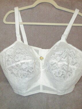 Vtg Pointy Bullet Bra Size 40DD Floral Lace Fetish Burlesque Pin Up 50s 60S USA